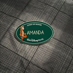 Vintage Disney Green Guest of Honor Badge with Tigger